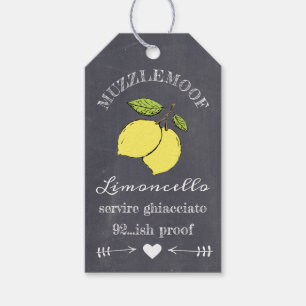 Chalkboard Look Limoncello Bottle Hang Tag