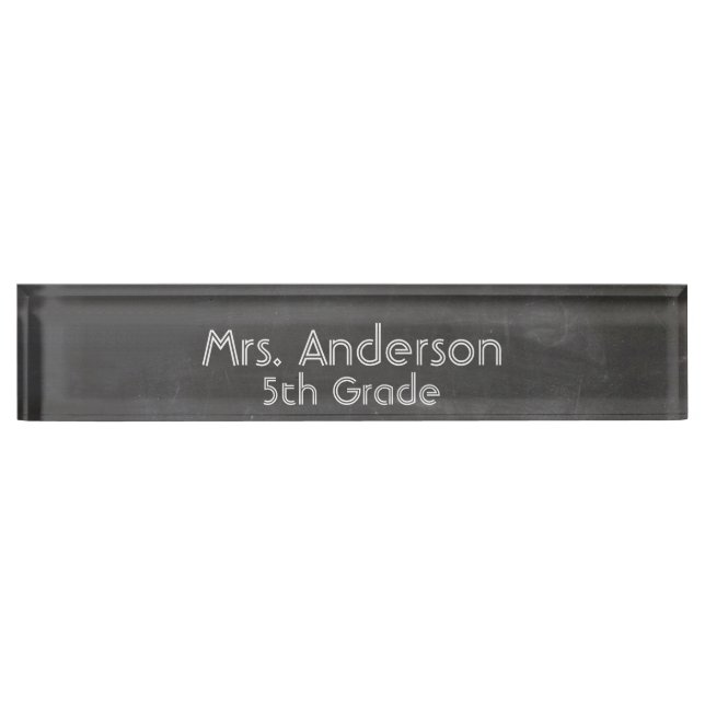 "Chalkboard Look" Personalised Nameplate (Front)