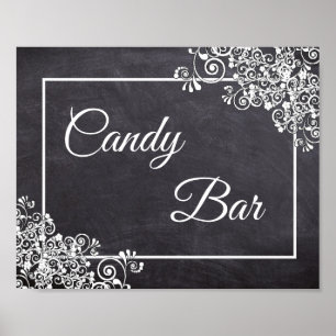 Chalkboard Look Wedding Candy Bar Poster