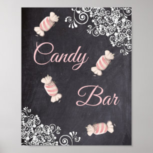 Chalkboard Look  Wedding Candy Bar Poster