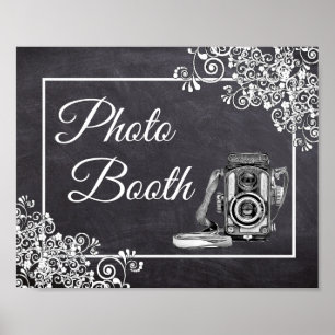 Chalkboard Look Wedding Photo Booth Poster