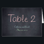 Chalkboard Look Wedding Table Number Card<br><div class="desc">Add a rustic look to your event with this Chalkboard Look collection. Available in different typography. Matching menu cards available.</div>