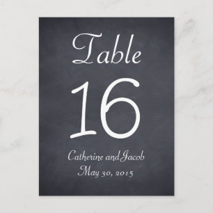 Chalkboard Look Wedding Table Number Card