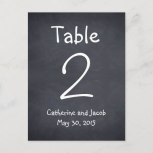 Chalkboard Look Wedding Table Number Card