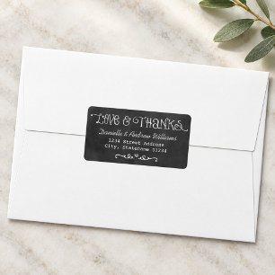 Chalkboard Love and Thanks Wedding Address Label