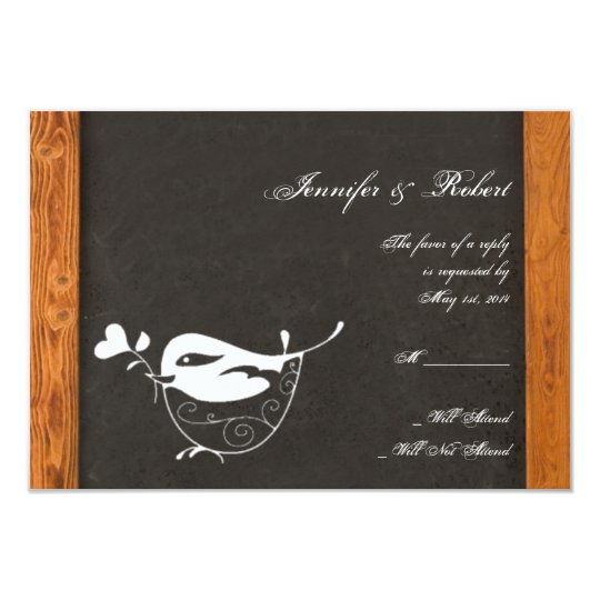 Chalkboard Love Bird Response Card
