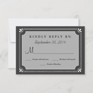 Chalkboard Love Birds Wedding RSVP Card