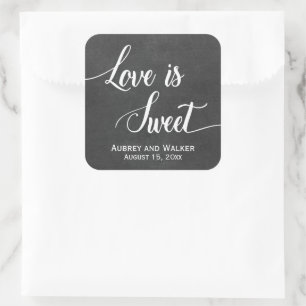 Chalkboard Love is Sweet Wedding Favour Stickers