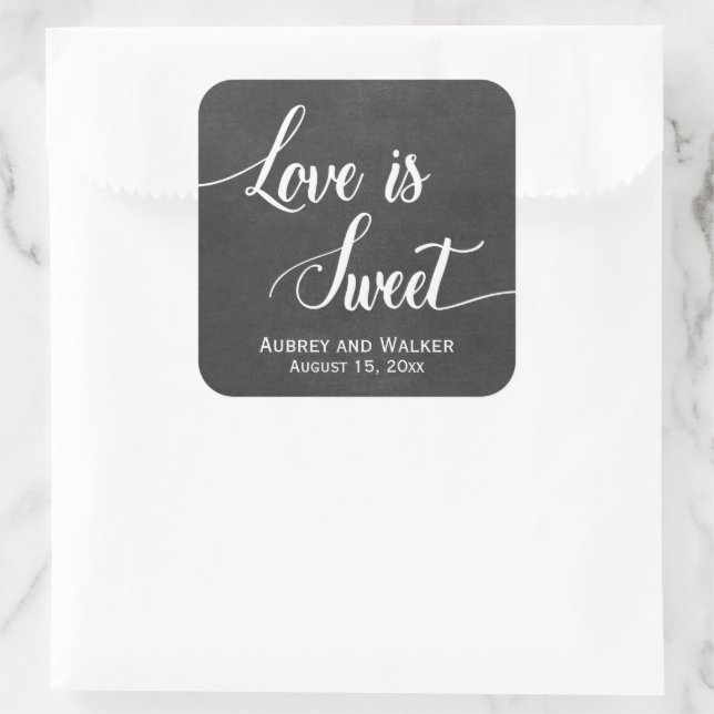 Chalkboard Love is Sweet Wedding Favour Stickers (Bag)