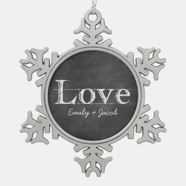 Chalkboard Love Personalised Ornament (Front)