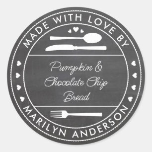 Chalkboard Made With Love Food Gift Classic Round Sticker