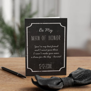 Chalkboard Man of Honour Proposal Card