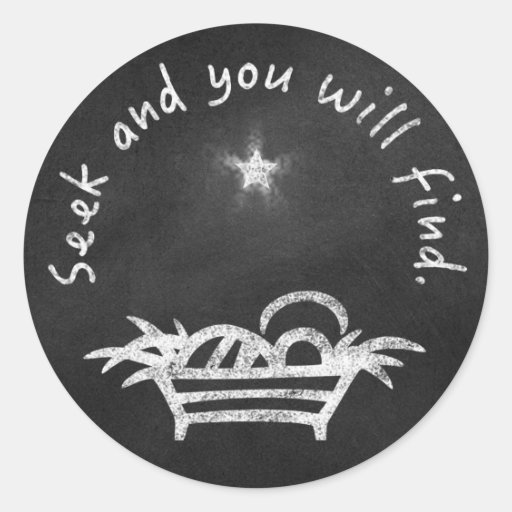 Image of Chalkboard Manger Classic Round Sticker
