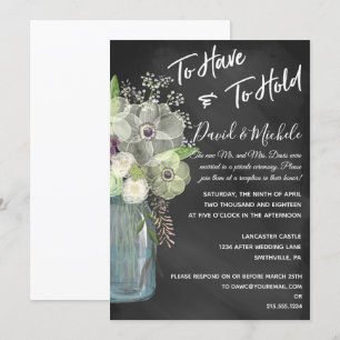 Chalkboard Mason Jar/After Wedding Invitation