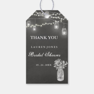 Chalkboard Mason Jar Bridal Shower Favour Tags