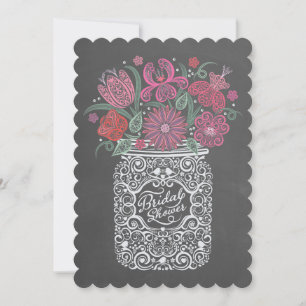 Chalkboard Mason Jar Bridal Shower Invitation