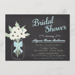 Chalkboard Mason Jar Bridal Shower Invitation