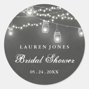 Chalkboard Mason Jar Bridal Shower Sticker