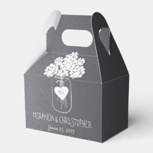Chalkboard Mason Jar Floral Personalised Favour Bo Box