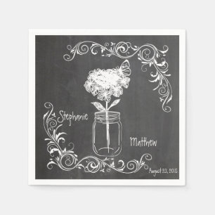 CHALKBOARD MASON JAR GARDEN WEDDING NAPKINS
