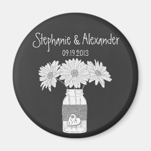 Chalkboard Mason Jar Personalised Favour Magnet