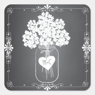 Chalkboard Mason Jar Personalised Favour Stickers