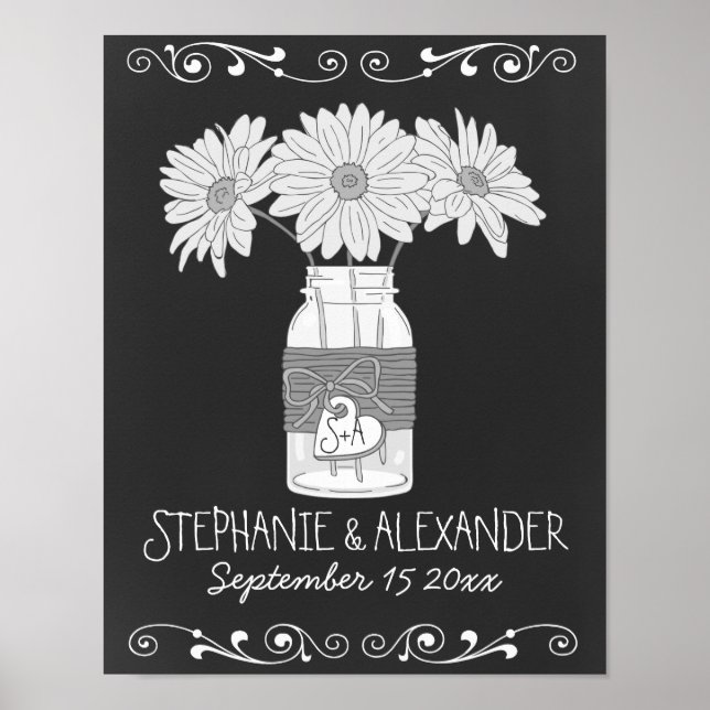 Chalkboard Mason Jar Personalised Poster (Front)