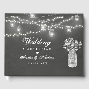 Chalkboard Mason Jar Wedding Guest Book