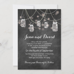 Chalkboard Mason Jar Wedding Invitation