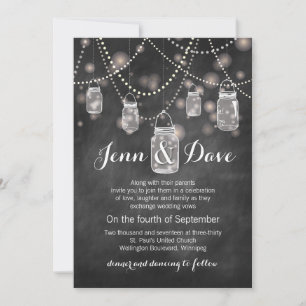 Chalkboard Mason Jar Wedding Invitation