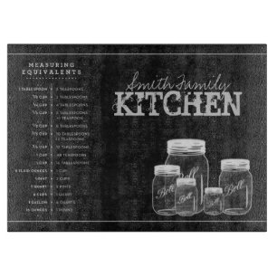Chalkboard Mason Jars Kitchen Cutting Board