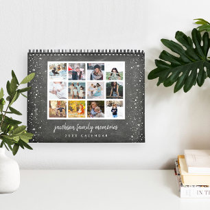 Chalkboard Memories   Custom Caption Photo Collage Calendar