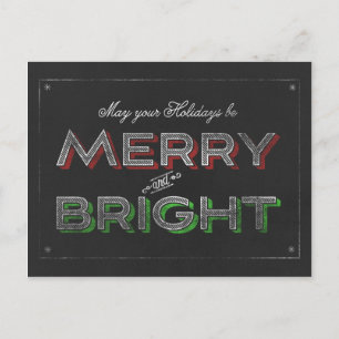 Chalkboard Merry and Bright Holiday Christmas