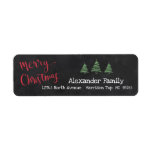 Chalkboard Merry Christmas and Tree<br><div class="desc">Send your holiday Christmas cards,  thank you notes and holiday letters with this trendy chalkboard design with Merry Christmas and little Christmas trees and your name and address.</div>