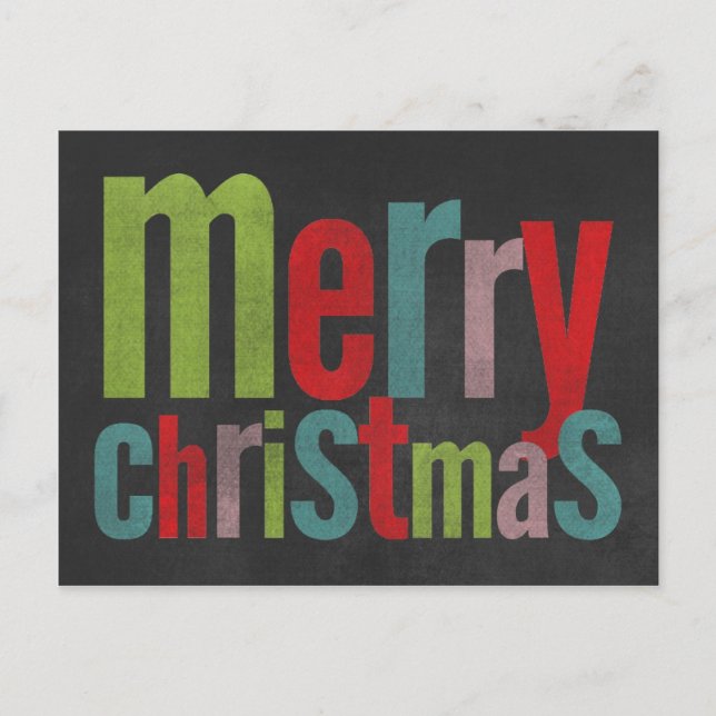 Chalkboard Merry Christmas Colour Card (Front)