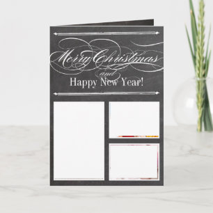 Chalkboard Merry Christmas Family Photo Card