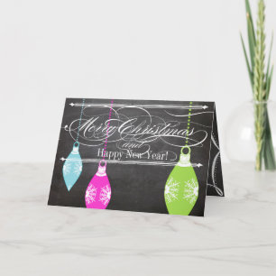 Chalkboard Merry Christmas Family Photo Card