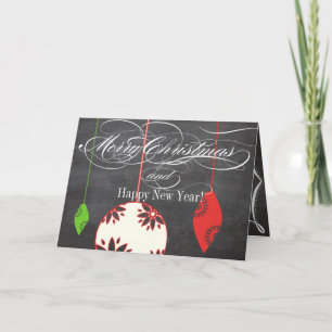 Chalkboard Merry Christmas Family Photo Card