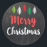 Chalkboard Merry Christmas Holiday Cards Labels<br><div class="desc">Add a little touch of the holiday season with these beautiful chalkboard circle designs to your christmas cards. Features a chalkboard design and vintage ornaments with 'Merry Christmas' in a festive font. A sweet addition for any cards,  packages,  or gifts.</div>