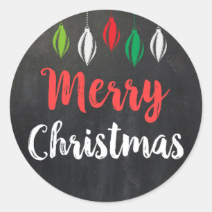 Chalkboard Merry Christmas Holiday Cards Labels