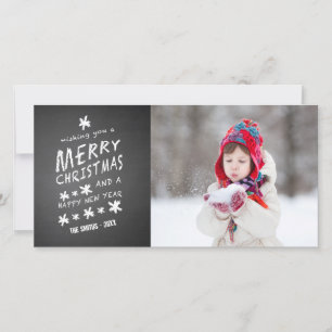 CHALKBOARD MERRY CHRISTMAS HOLIDAY PHOTO CARD