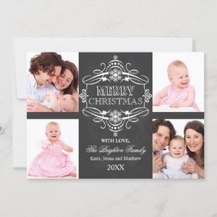 Chalkboard Merry Christmas Holiday Photo Card