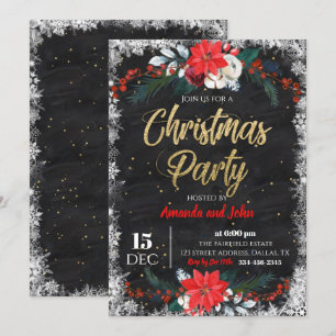Chalkboard Merry Christmas Party Invitation