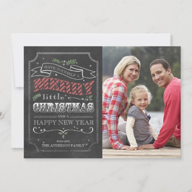 Chalkboard Merry Christmas - photo card (Front)