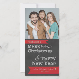 Chalkboard Merry Christmas Photo Christmas Card