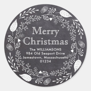 Chalkboard Merry Christmas Return Address Label
