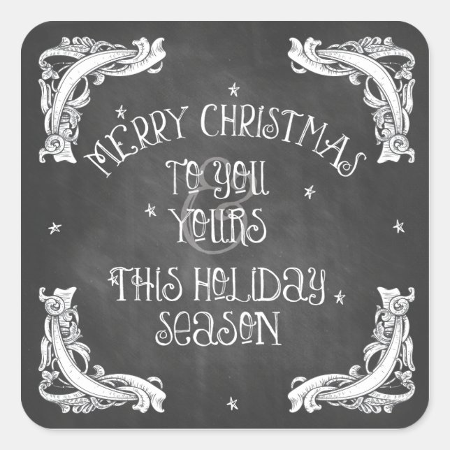 Chalkboard Merry Christmas Sticker (Front)
