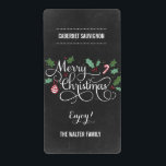 Chalkboard Merry Christmas Wine Bottle Labels<br><div class="desc">These stylish labels can be used to dress up wine bottles or other food/beverage containers of your choice! Visit our website at www.berryberrysweet.com for more design options.</div>