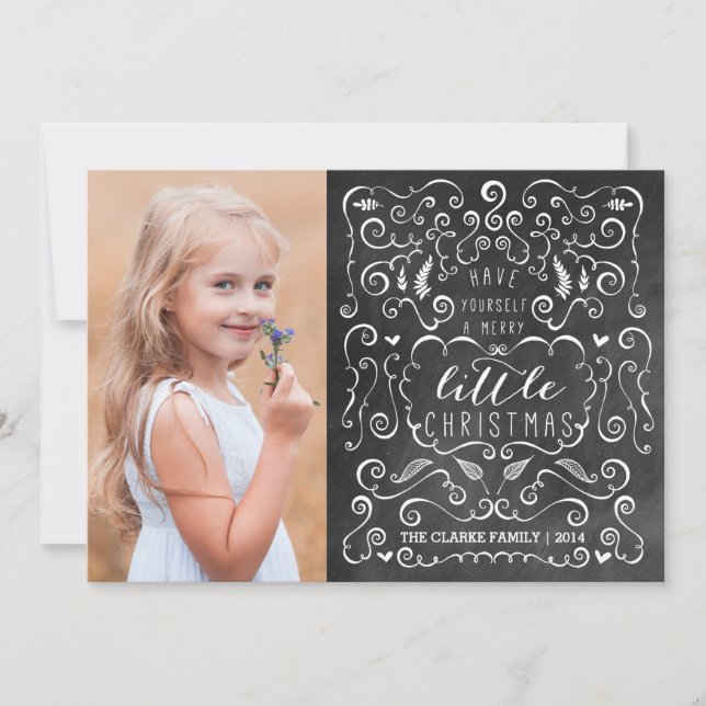 CHALKBOARD | MERRY LITTLE CHRISTMAS PHOTO CARD (Front)