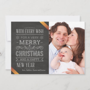 Chalkboard Message Holiday Photo Card